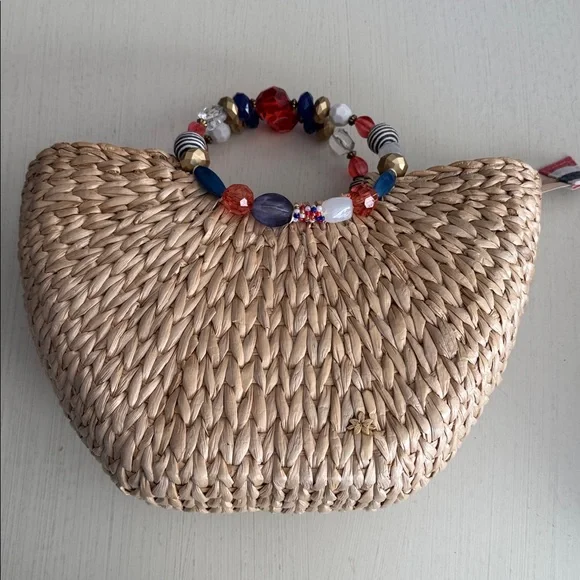 Cappelli Straworld, Inc. Straw Purse with beaded handles - Picture 6 of 6